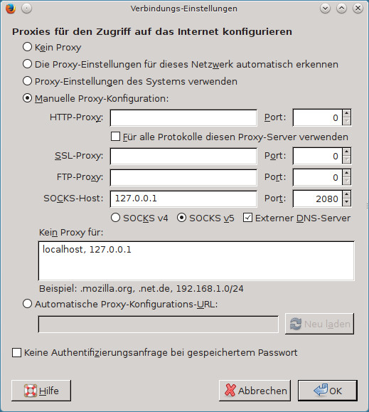Pic: Firefox Proxy Konfiguration