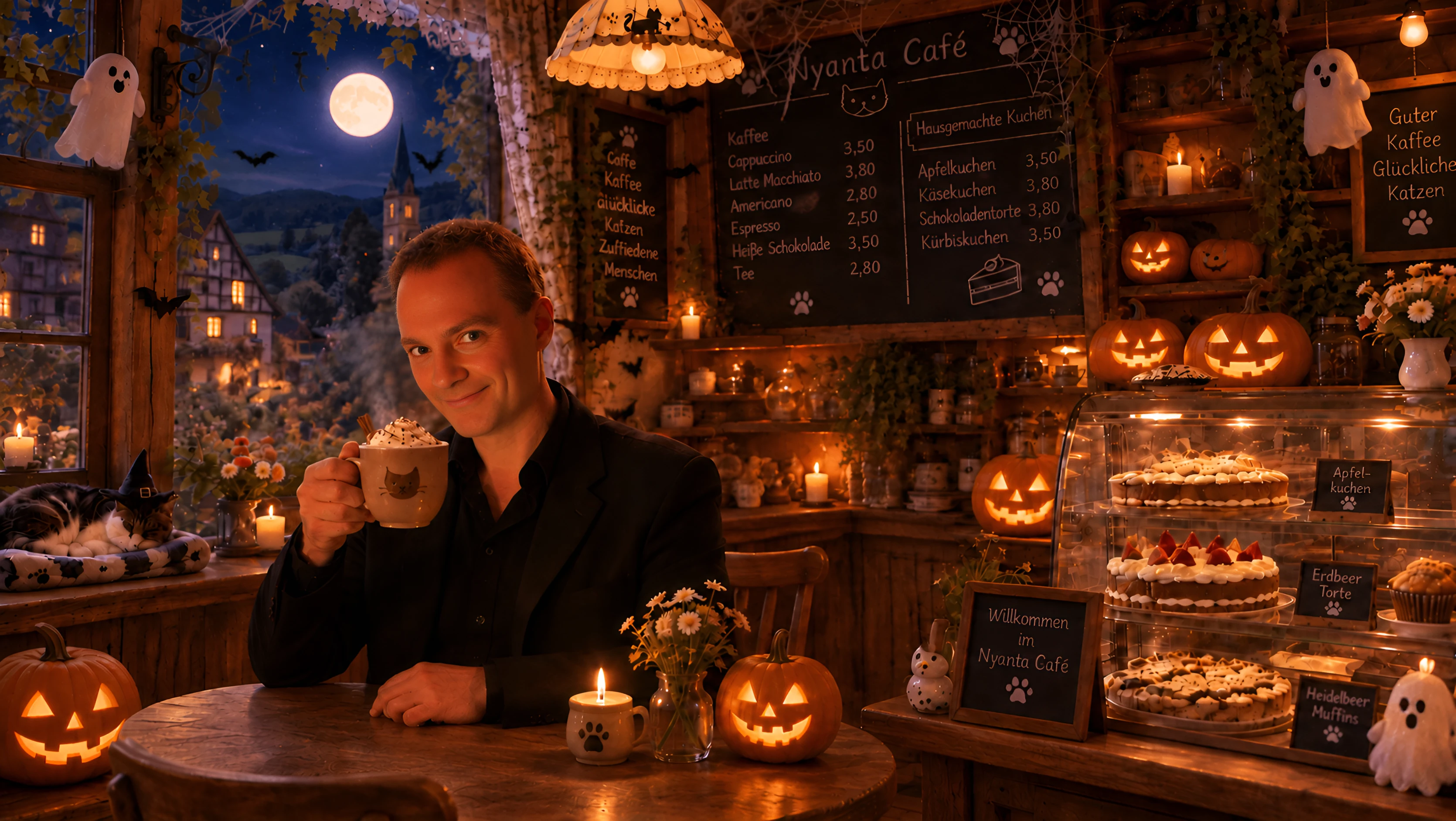Pic: Sitting in Nyantas Halloween Cafe
